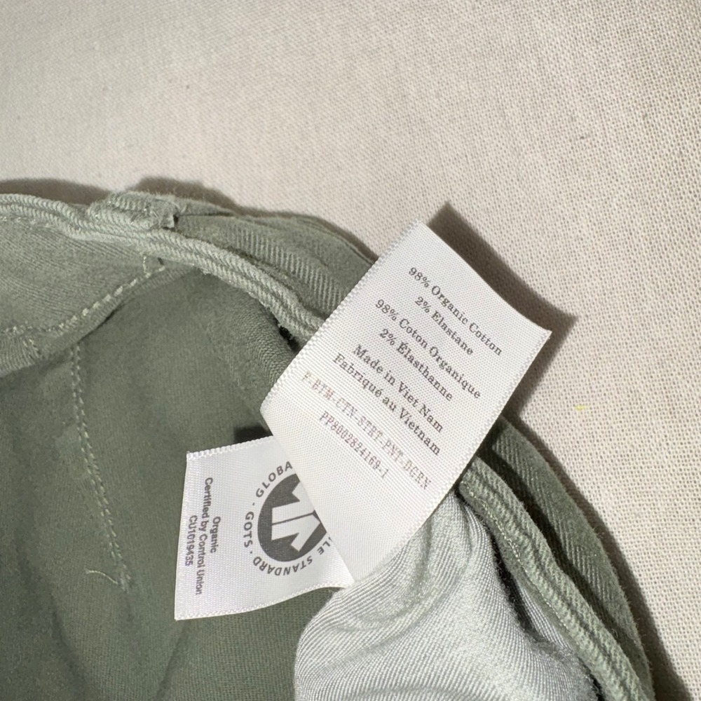 Everlane Fatigue Green Organic Cotton Straight Leg Pant 14R High Rise Chino - Picture 4 of 8
